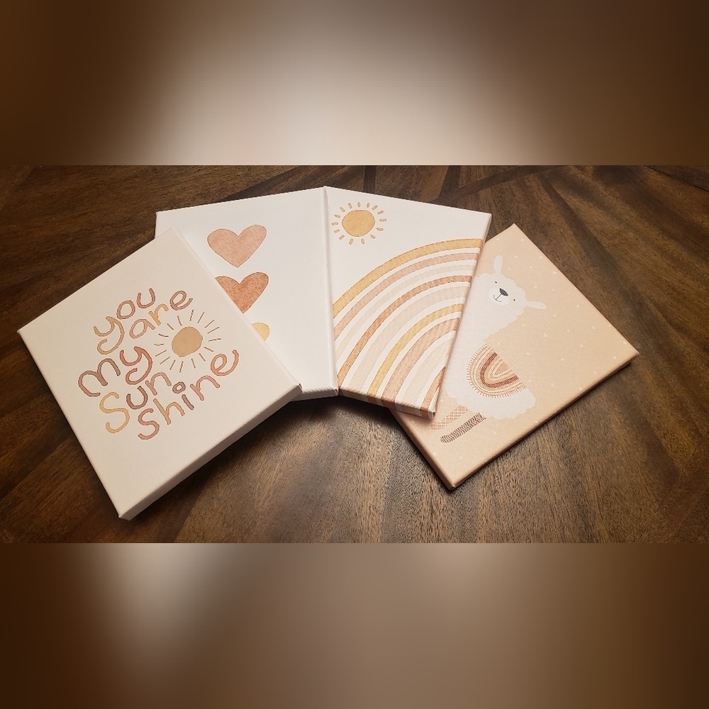 Wall Art 4 piece set 8x10 Rainbows